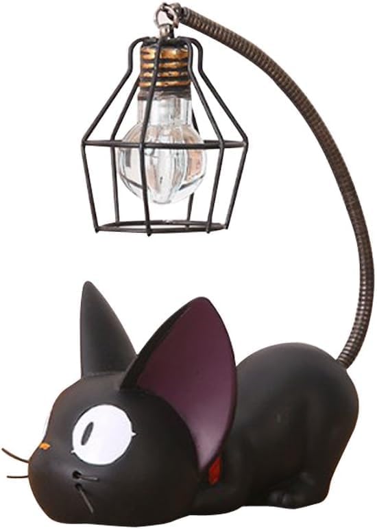Resin Cat Design lamp Creative Night Light Table Bedside Lamps for Reading (Iron Wire Lampshade,3.1 x 4.7 x 6.7Inch) - Image 4