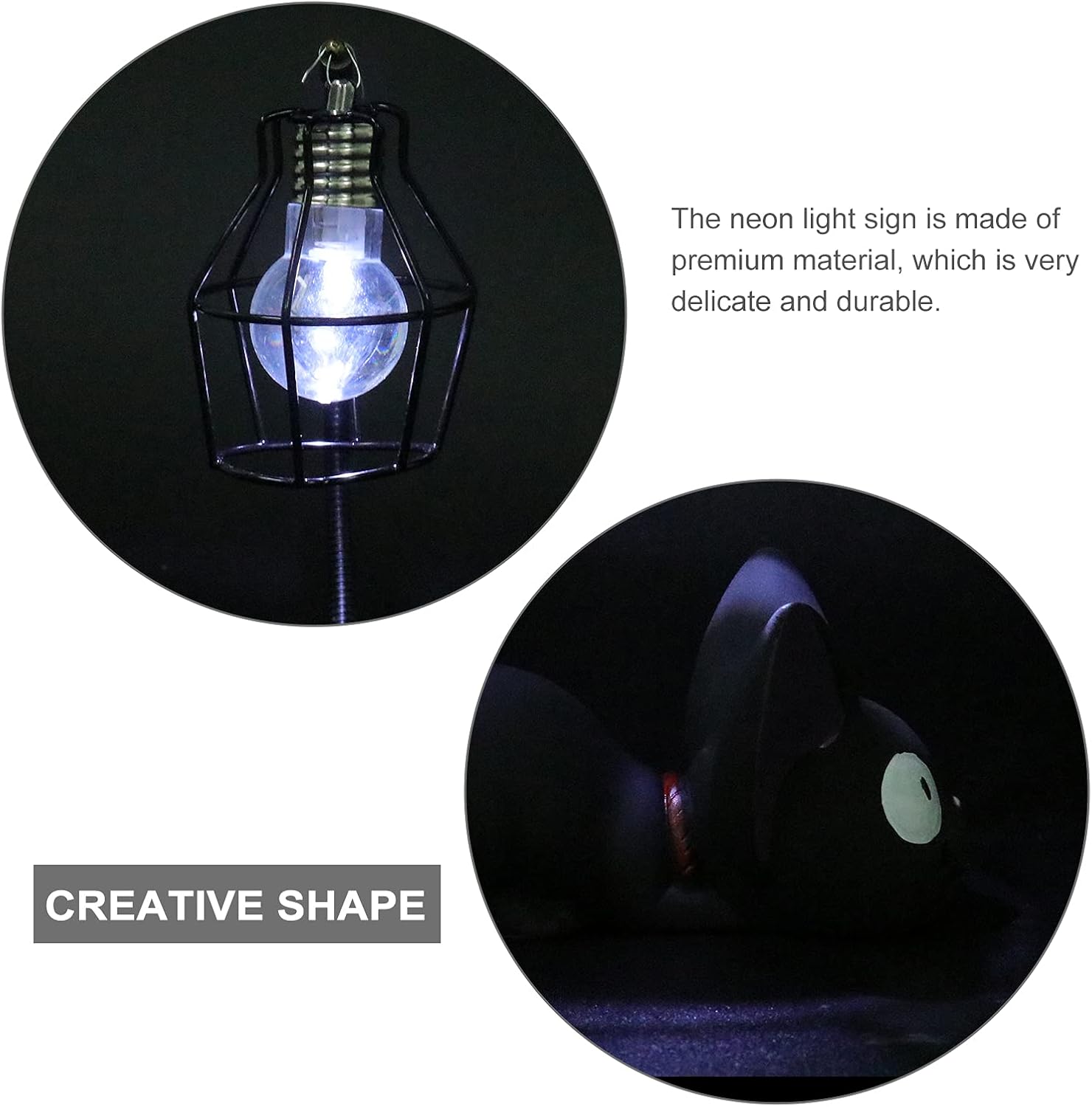 Resin Cat Design lamp Creative Night Light Table Bedside Lamps for Reading (Iron Wire Lampshade,3.1 x 4.7 x 6.7Inch) - Image 7
