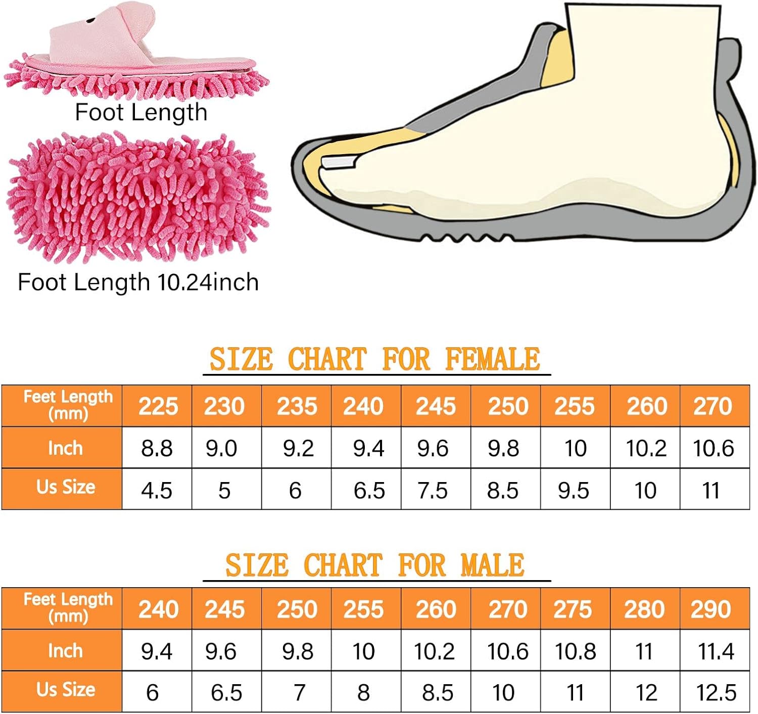 1 Pair Detachable Mop Slippers Shoes Microfiber Chenille Soft Comfortable Dust Dirt Hair Cleaner - Image 2