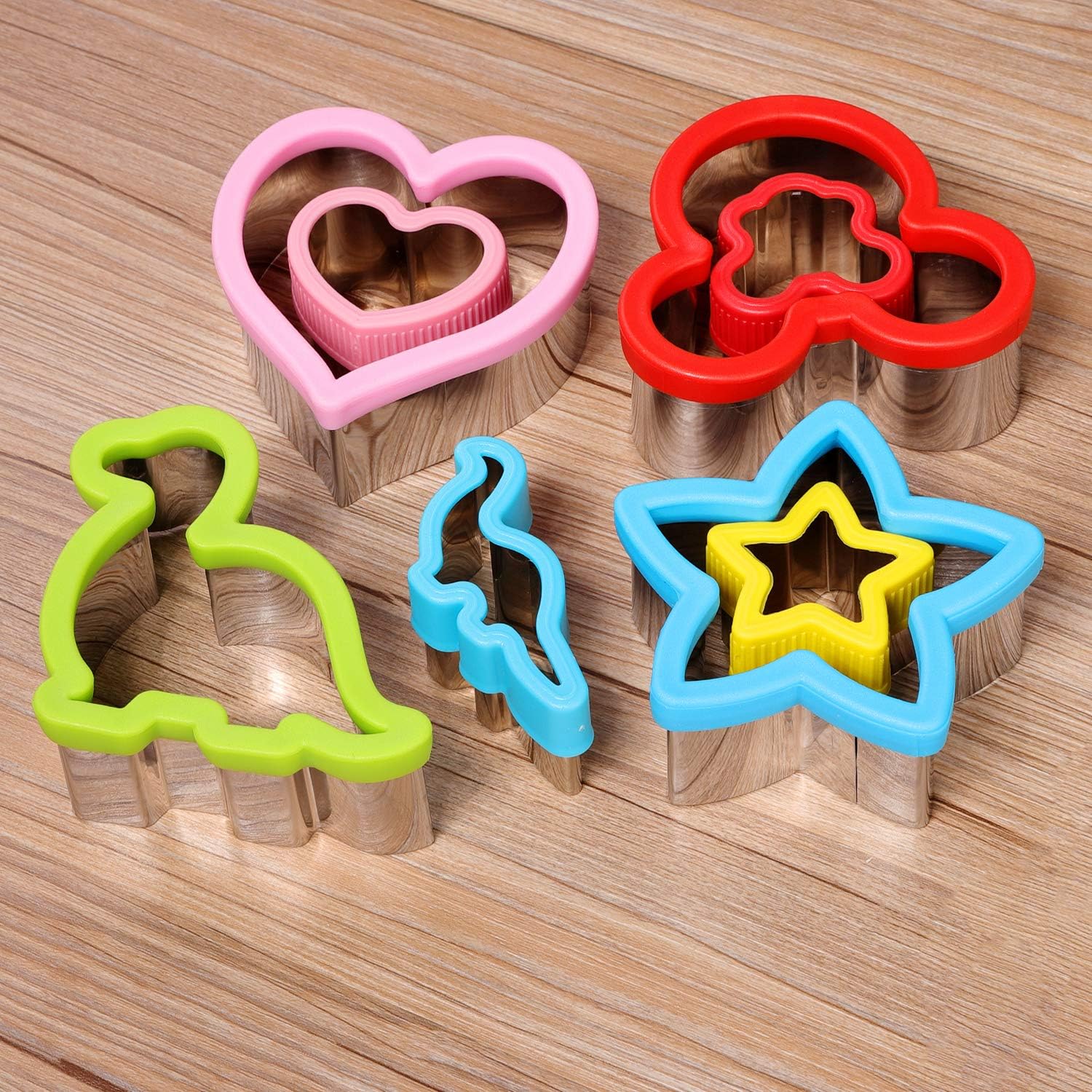 Stainless Steel Sandwiches Cutter Set, Dinosaur & Heart & Star Shapes Sandwiches Cutter Cookie Cutter -Food Grade Cookie Cutter Mold for Kids (Big+Medium, 8pack) - Image 3