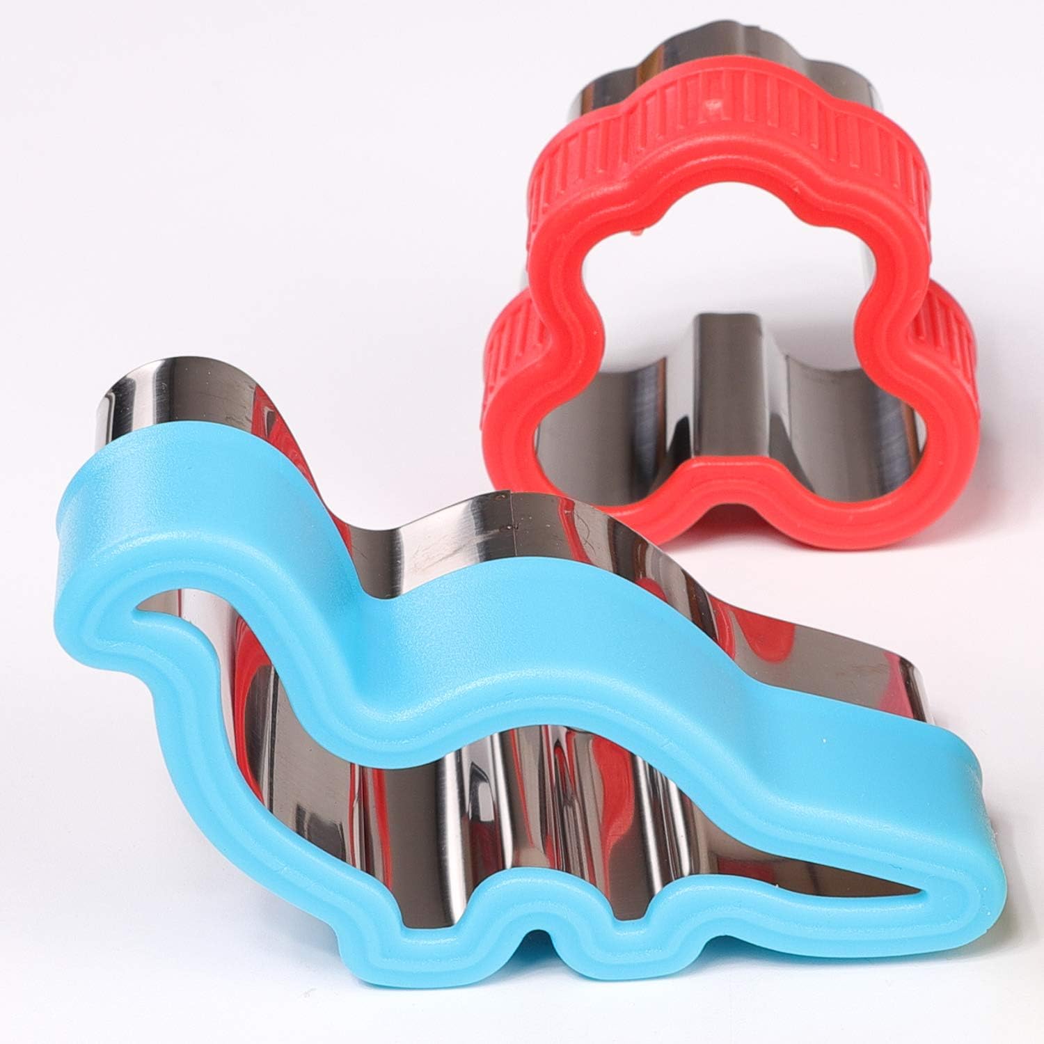 Stainless Steel Sandwiches Cutter Set, Dinosaur & Heart & Star Shapes Sandwiches Cutter Cookie Cutter -Food Grade Cookie Cutter Mold for Kids (Big+Medium, 8pack) - Image 7