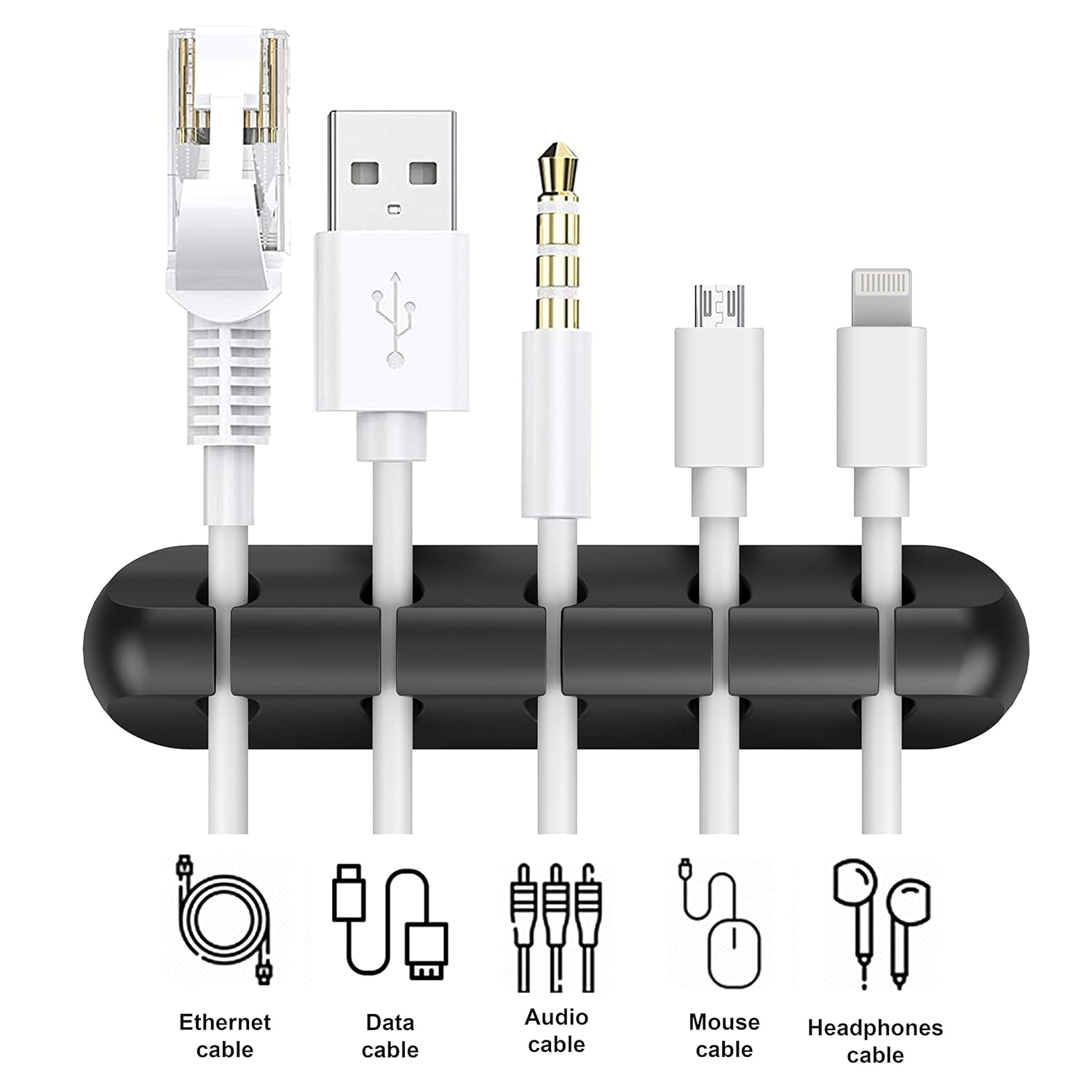 Adhesive Cable Clips, Cord Holder Cable Management, Cord Organizer USB Cable Power Wire/Cord, 2 Packs Cable Organizer for Car Home and Office (5, 3 Slots) - Image 3