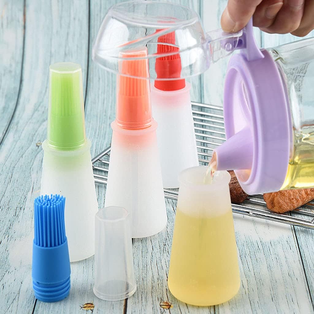 Silicone Oil bottle brush，BBQ/Pastry Basting Brushes,Silicone Cooking Grill Barbecue Baking Pastry Oil/Honey/Sauce Bottle Brush (4 PCS,blue) - Image 4