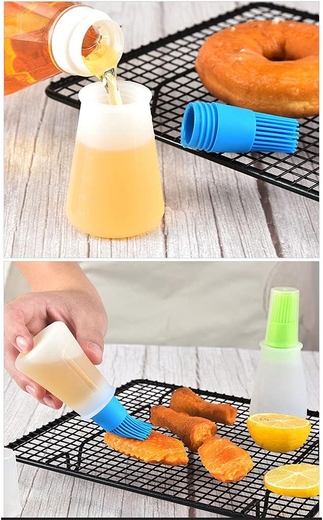 Silicone Oil bottle brush，BBQ/Pastry Basting Brushes,Silicone Cooking Grill Barbecue Baking Pastry Oil/Honey/Sauce Bottle Brush (4 PCS,blue) - Image 5