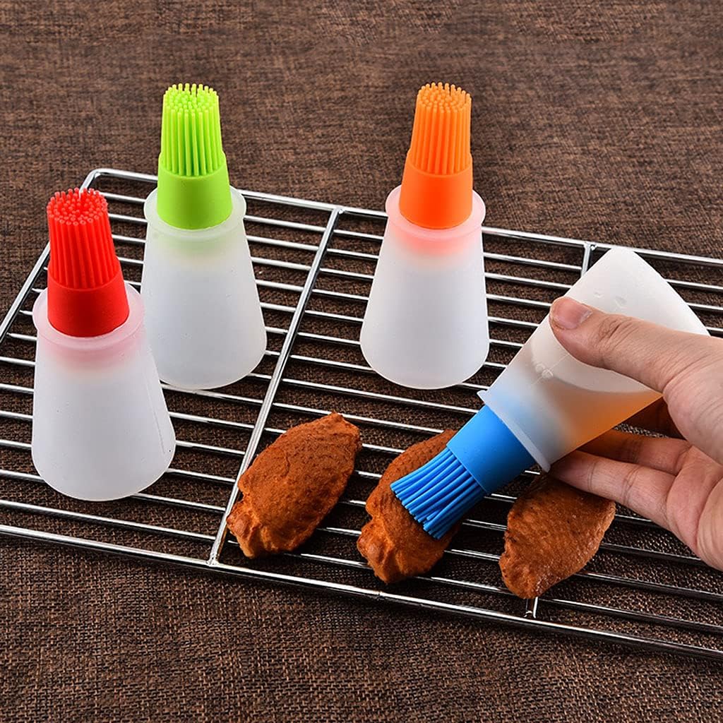 Silicone Oil bottle brush，BBQ/Pastry Basting Brushes,Silicone Cooking Grill Barbecue Baking Pastry Oil/Honey/Sauce Bottle Brush (4 PCS,blue) - Image 6
