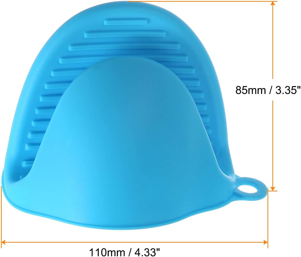 4pcs Thickened Mini Oven Gloves, Heat Resistant Silicone Oven Mitts Finger Pinch Grips Pot Holder for Kitchen, Cooking, Baking, BBQ Heat Resistant Gloves, Blue - Image 2