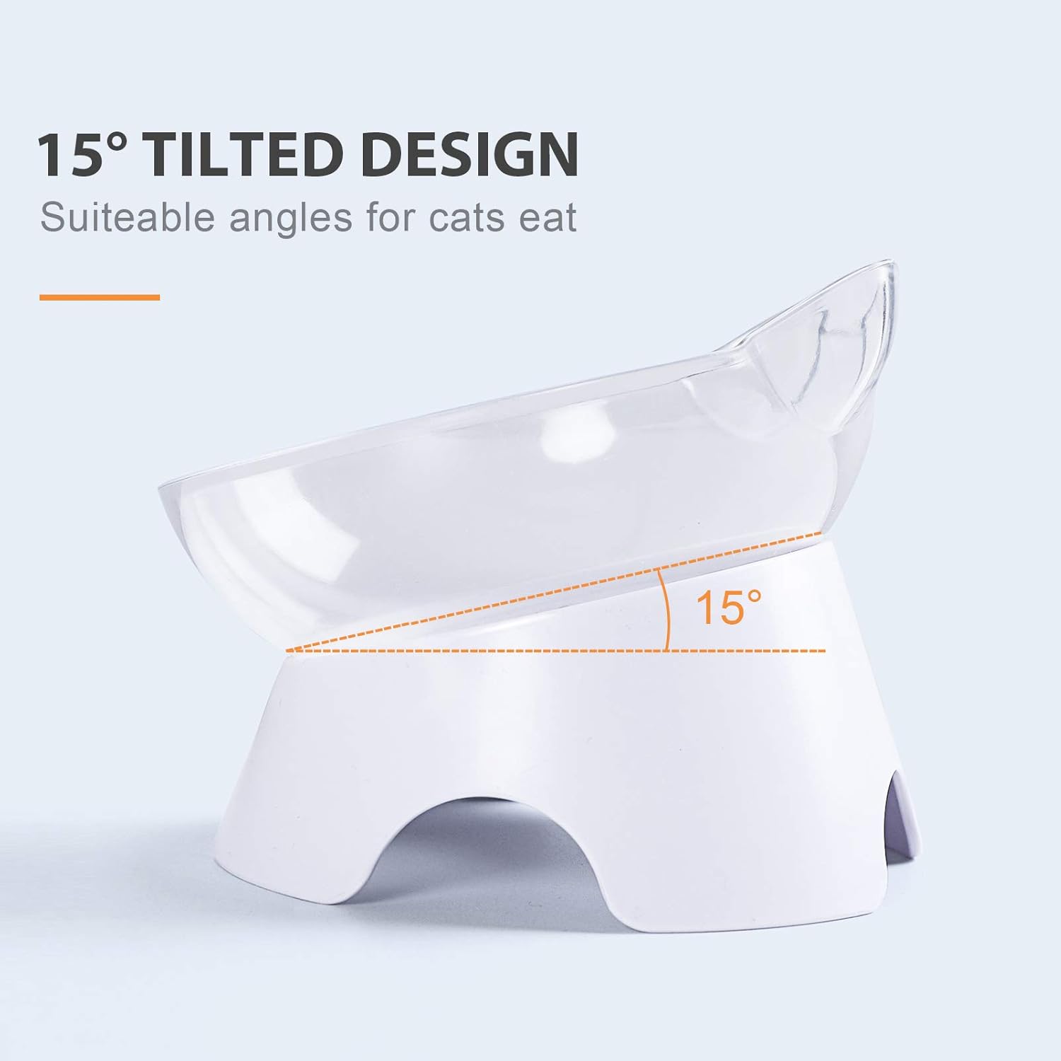 Anti Spill Tilted Cat Food Bowls, Whisker Fatigue Elevated Bowls Set for Cat and Puppy, Pet Bowl Holds About 1 Cup of Pet Food - Image 2