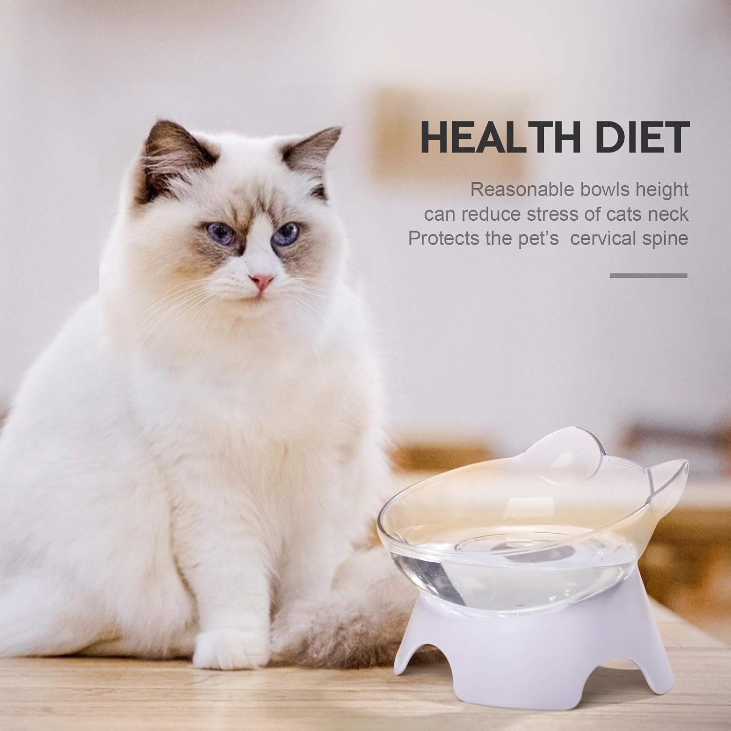 Anti Spill Tilted Cat Food Bowls, Whisker Fatigue Elevated Bowls Set for Cat and Puppy, Pet Bowl Holds About 1 Cup of Pet Food - Image 6