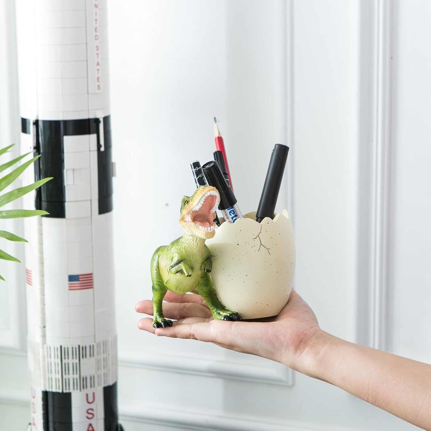 Dinosaur Pen Holder for Desk, Pencil Holder, Cute Fashion Desk Organizers and Accessories, Office Supplies Idea Gift for Women and Kids - Image 3