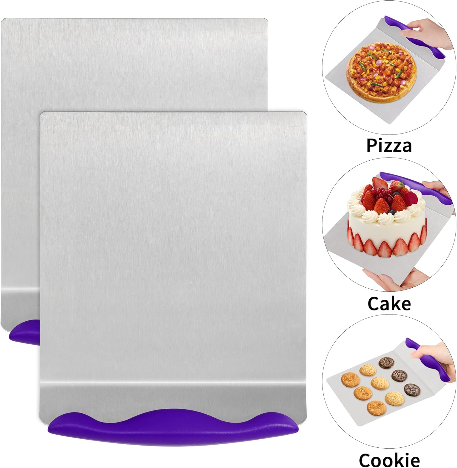 Cake Safe Lifter Stainless Steel Pizza Transfer Shovel Square Cake Tray Moving Plate Tool Cookie Spatula - Image 4