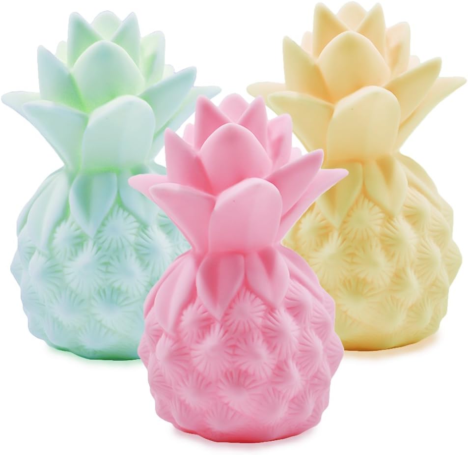 Pineapple Night Lights LED Pineapple Lamp Pineapple Gifts for Girls Teens Pineapple Decor Pineapple Lights Pineapple Decorations for Home Party Living Room Bedroom Valentine's Gifts 3 Pack - Image 1