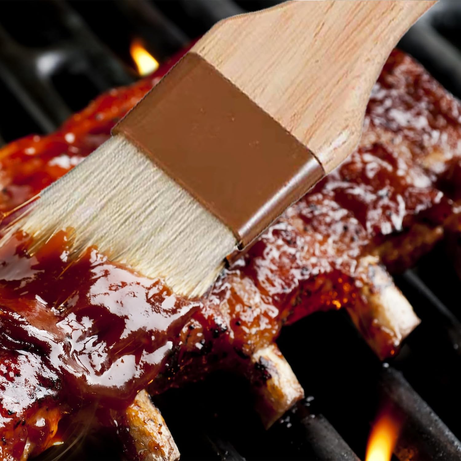 Pastry Brush for Baking Cooking Kitchen, Hardwood Handle Basting Brush for Spreading Oil BBQ Grilling Sauce Baster Marinade - Image 5