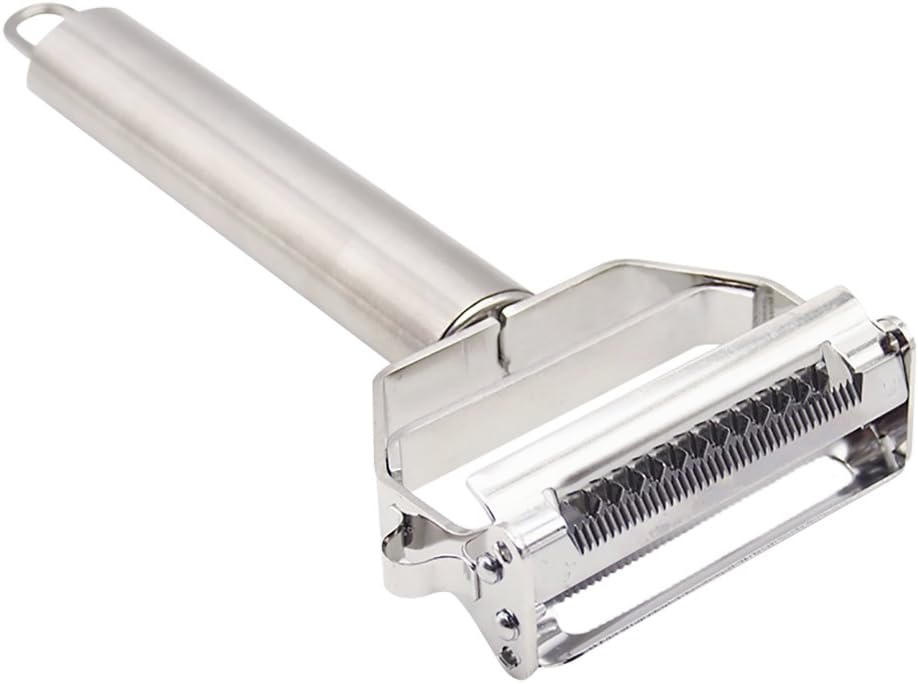 DenSan KG1009 Stainless Steel Julienne Peeler & Vegetable Peeler Multifunction Double-sided Blade Vegetable Cutter and Fruit Slicer Dual Blade(Silver) - Image 2