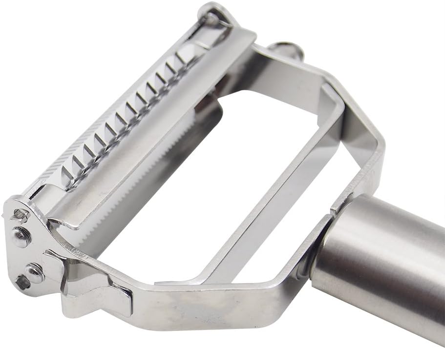 DenSan KG1009 Stainless Steel Julienne Peeler & Vegetable Peeler Multifunction Double-sided Blade Vegetable Cutter and Fruit Slicer Dual Blade(Silver) - Image 3