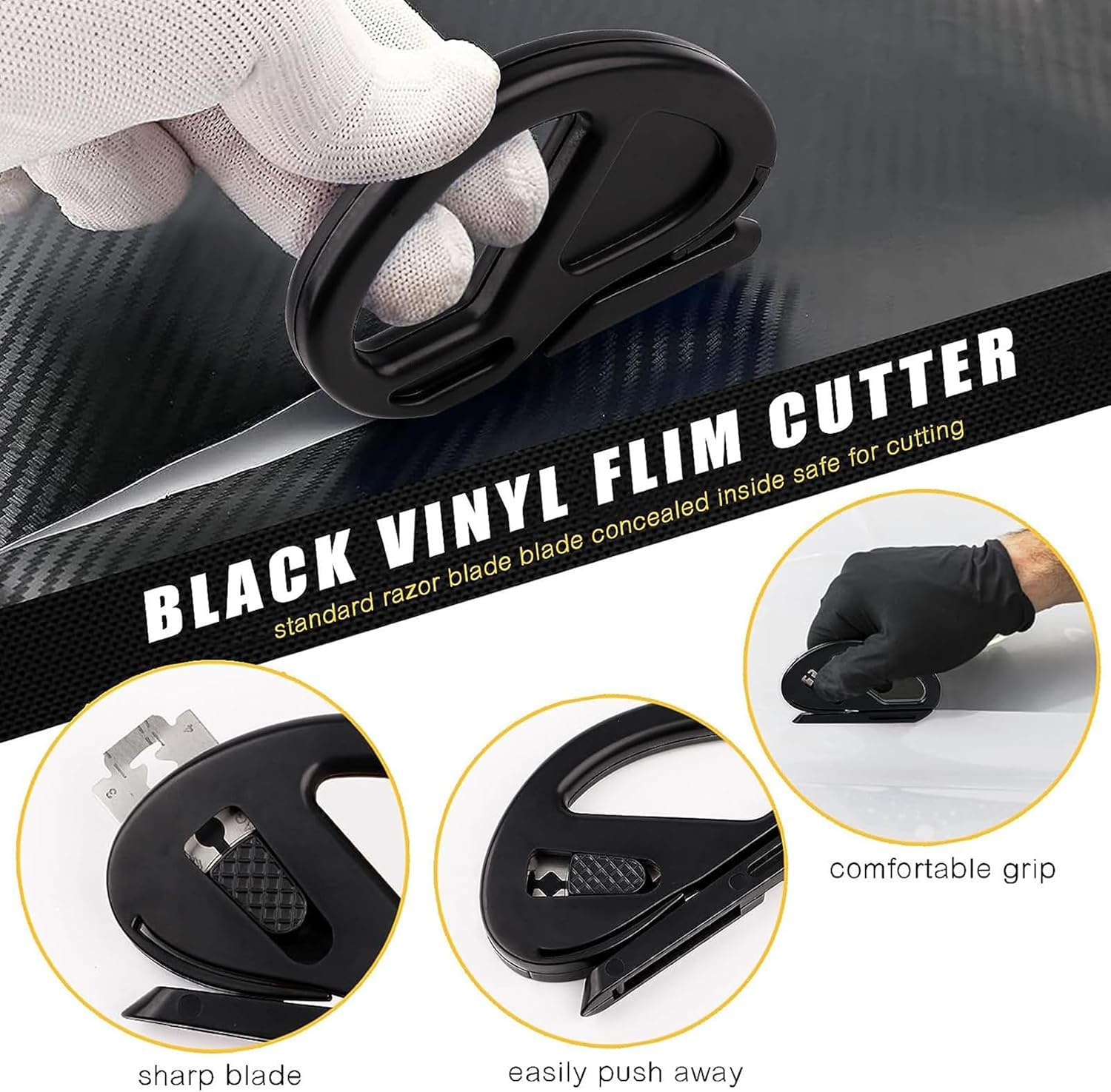 3Pack Safety Wrapping Paper Cutter Vinyl Film Cutter Car Wraps Knife Craft Vinyl Knife Utility Knife - Image 2