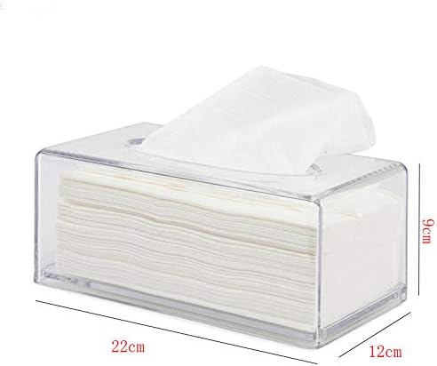 Facial Tissue Box Cover Holder- Rectangle Organizer for Bathroom Vanity, Countertops, Tables, Clear Acrylic - Image 2