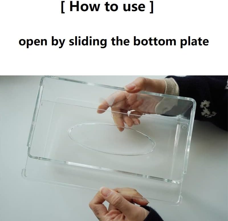 Facial Tissue Box Cover Holder- Rectangle Organizer for Bathroom Vanity, Countertops, Tables, Clear Acrylic - Image 4