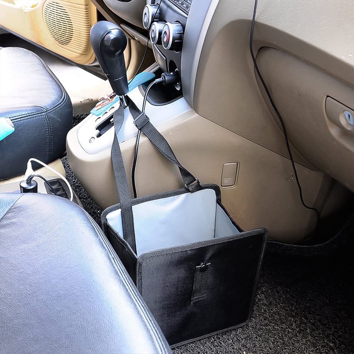 Foldable Car Trash Can, 1.85 Gallons Hanging Waterproof Leakproof Trash Can Storage Bag for Car with Large Capacity, Car Interior Accessories (Black, Small) - Image 7