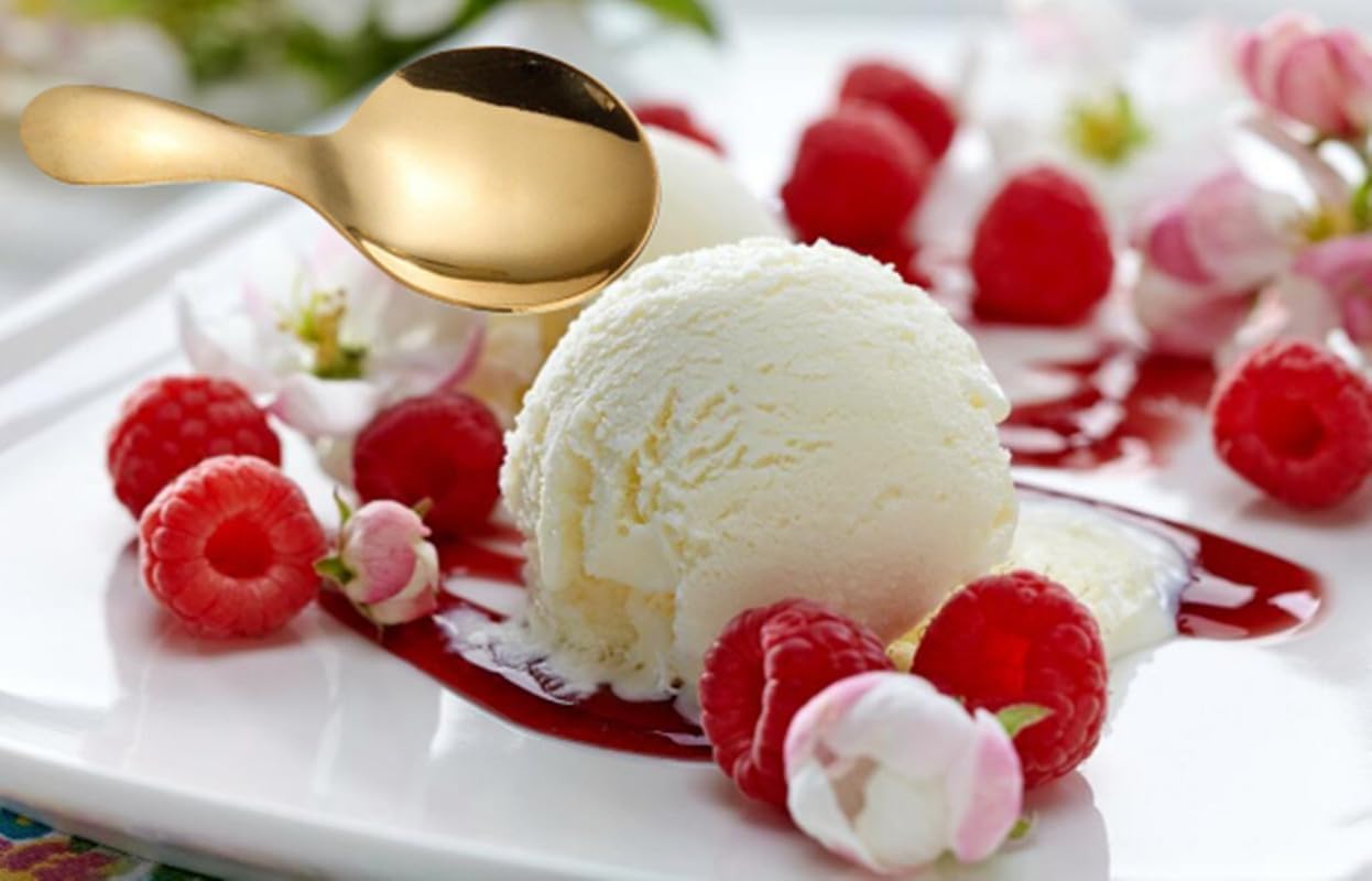 3pcs Stainless Steel Mini Scoop for Canisters with Short Handle, Gold Mini Feed Spoon for Ice Cream Melon Baller, Short Handle Spoon for Tea Sugar Salt Condiments Dessert - Image 7