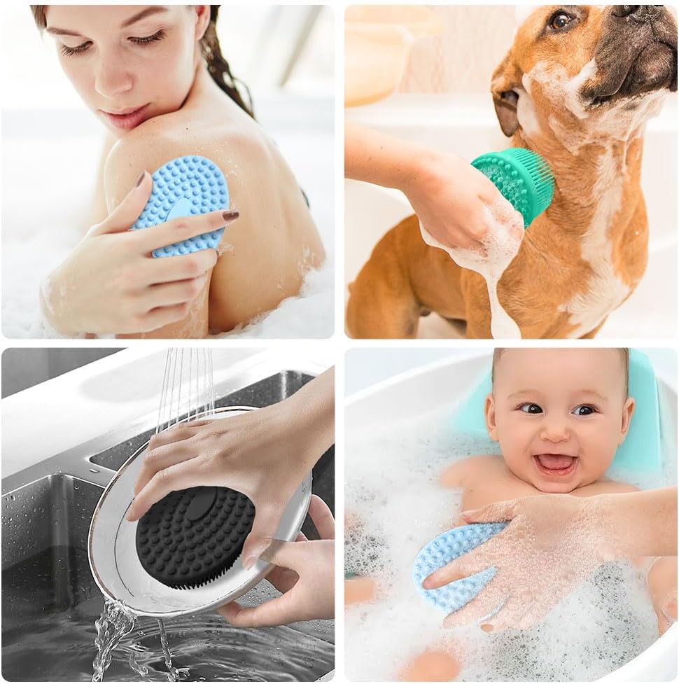 Silicone Body Scrubber, Set of 3 Soft, Exfoliating, Blood Circulation, Cleansing, Softening, All Skin Types, Manual, SKIN_CLEANING_BRUSH - Image 3