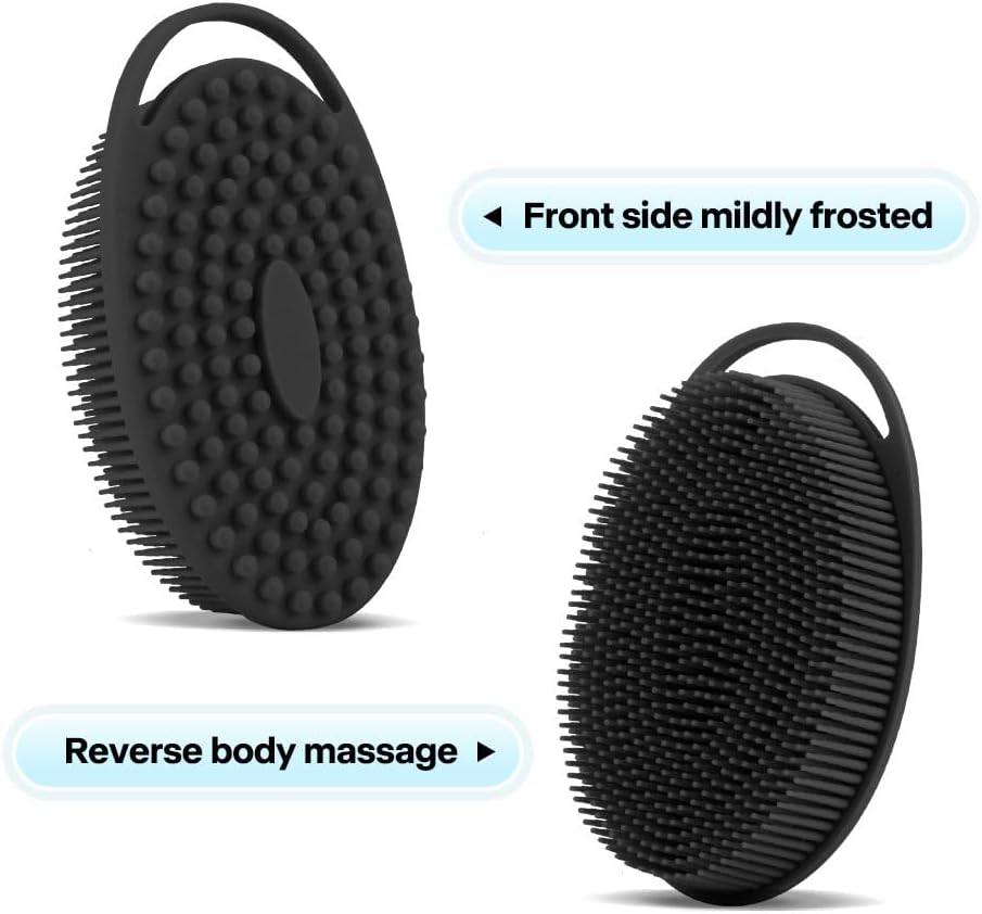 Silicone Body Scrubber, Set of 3 Soft, Exfoliating, Blood Circulation, Cleansing, Softening, All Skin Types, Manual, SKIN_CLEANING_BRUSH - Image 6