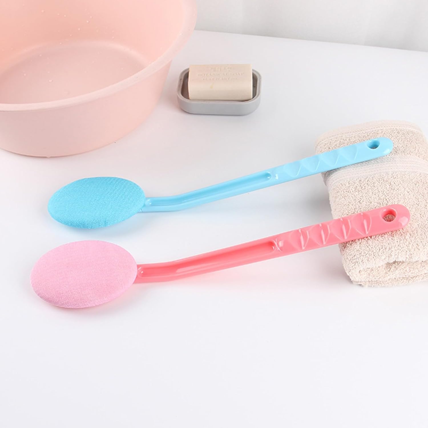 2 Pack 15 Inch Easy Lotion Applicator, Back Rubs Massager Bath Brush, Extra Long Handle, Easily Self Apply Lotions, Great for Body Care - Image 3