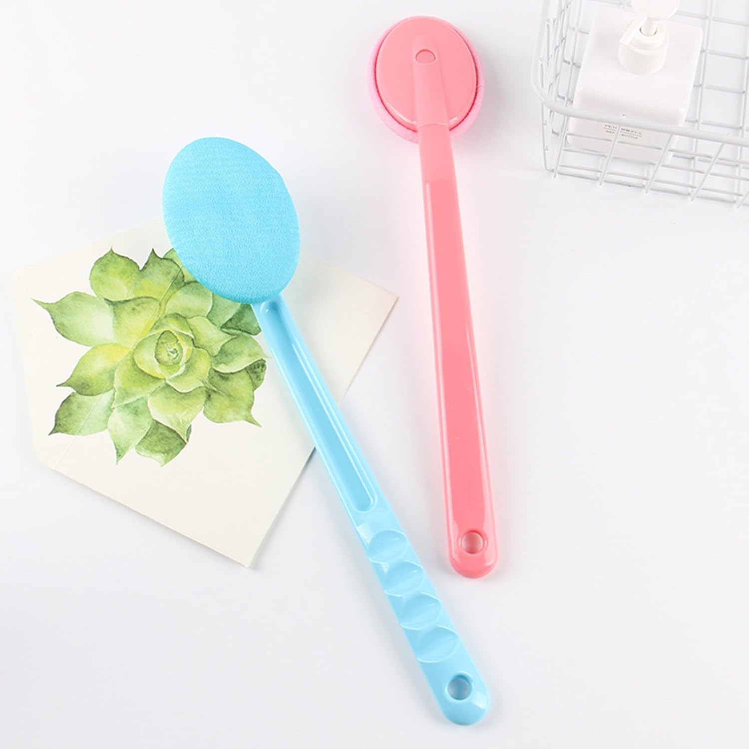 2 Pack 15 Inch Easy Lotion Applicator, Back Rubs Massager Bath Brush, Extra Long Handle, Easily Self Apply Lotions, Great for Body Care - Image 4
