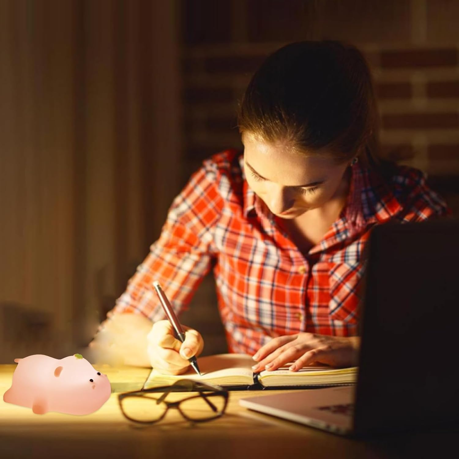 Silicone Night Light, Kids Night Light, Cute Hippo Design, Rechargeable, Pink - Image 6
