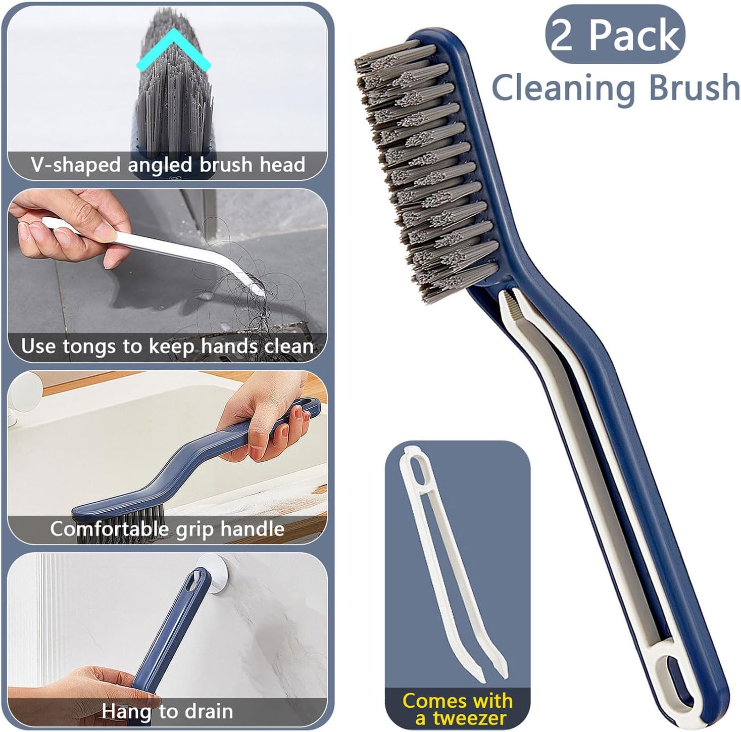 Hard Bristle Crevice Cleaning Brush - Multifunctional Gap Cleaning Brush, Cleaning Tools for Household Use, Home, Kitchen, Bathroom, Window, Vehicle, Faucets, Toilet - Image 2