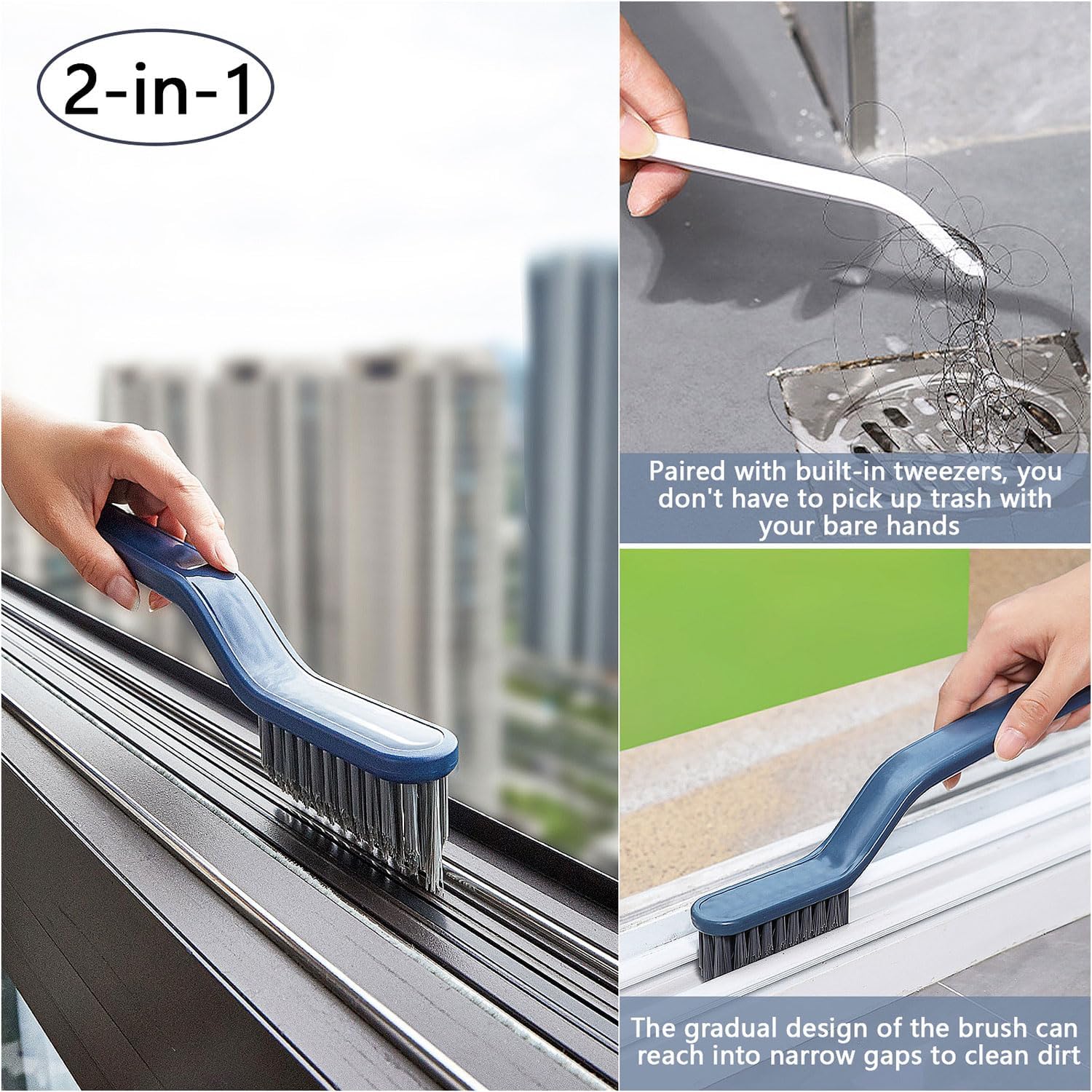 Hard Bristle Crevice Cleaning Brush - Multifunctional Gap Cleaning Brush, Cleaning Tools for Household Use, Home, Kitchen, Bathroom, Window, Vehicle, Faucets, Toilet - Image 3