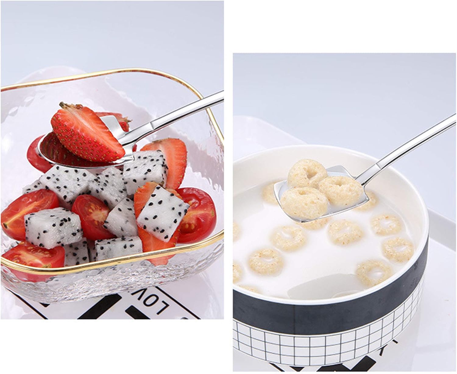 Fruit Dessert Shovel Spoons Set 4PCS, 6 inch Stainless Steel Mixed Dinner Teaspoon Spoons for Dessert Coffee Tea Ice Cream Fruit Cake for Home Kitchen Restaurant - Image 4