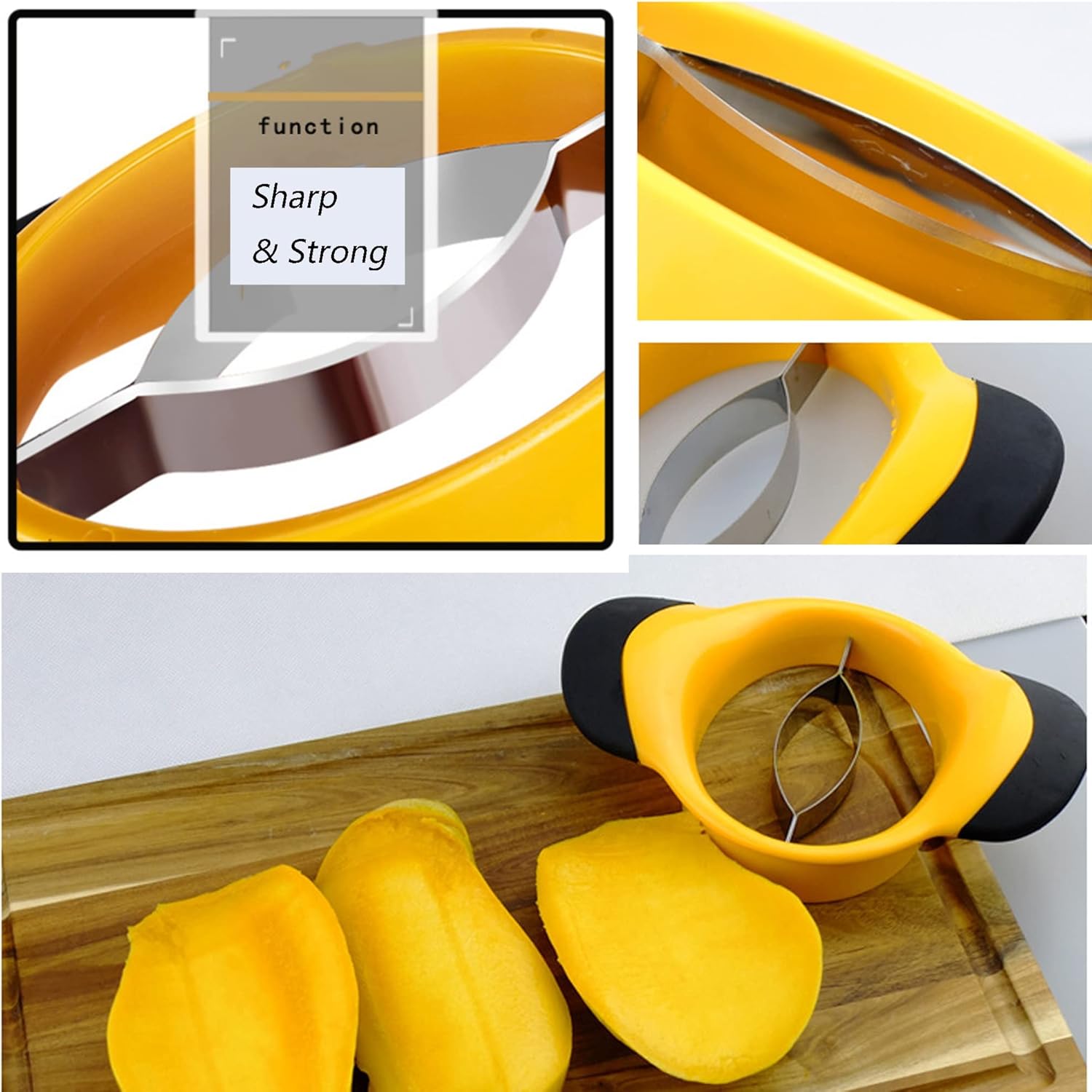 Sturdy Mango Slicer, Pit Remover Tool, Mango Splitter, Fruit Slicer Cutter Pitter, Mango Divider with Ergonomic Rubber Grip Handle, Easy Remove Pit and Divide - Image 4