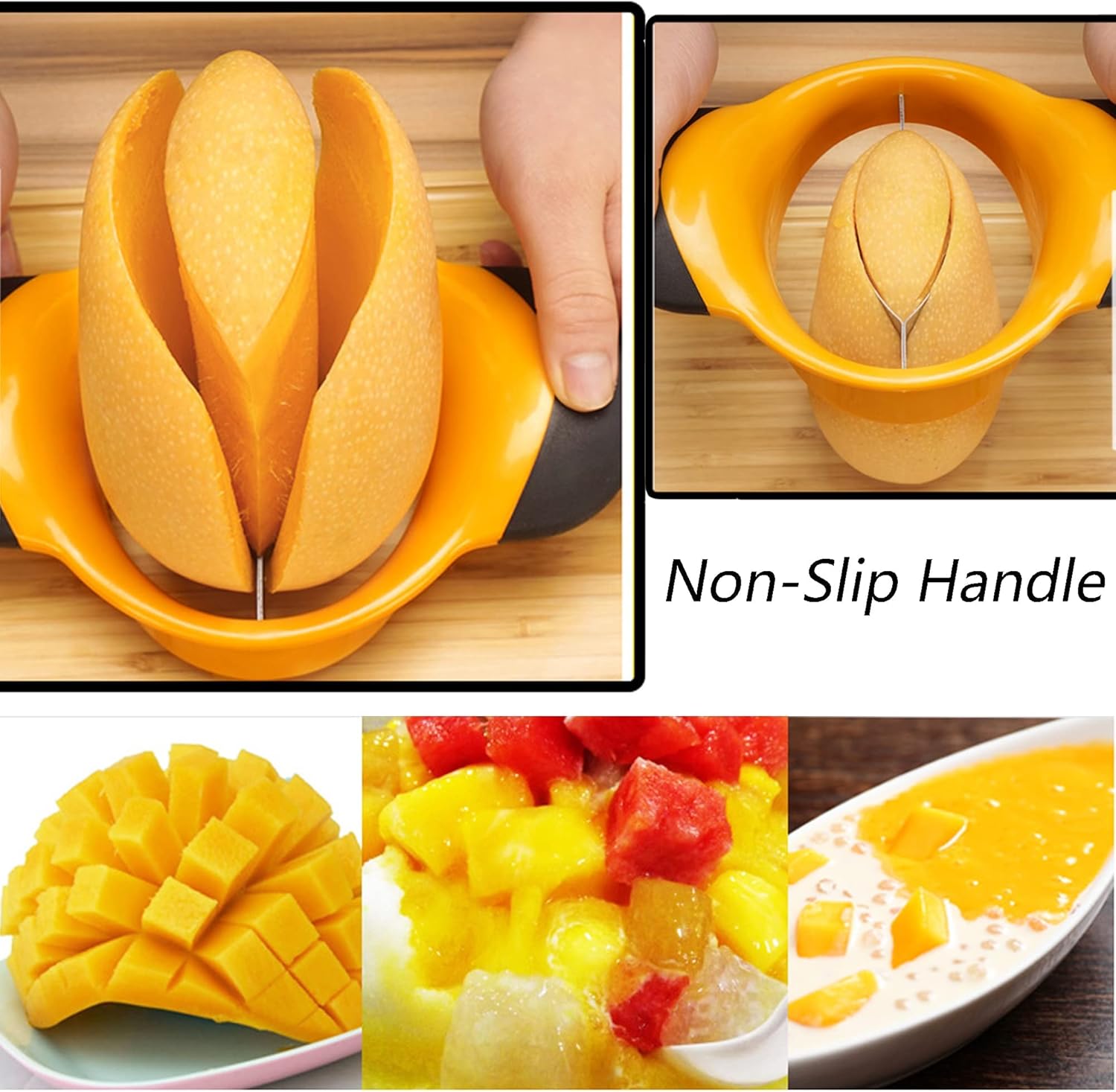 Sturdy Mango Slicer, Pit Remover Tool, Mango Splitter, Fruit Slicer Cutter Pitter, Mango Divider with Ergonomic Rubber Grip Handle, Easy Remove Pit and Divide - Image 5