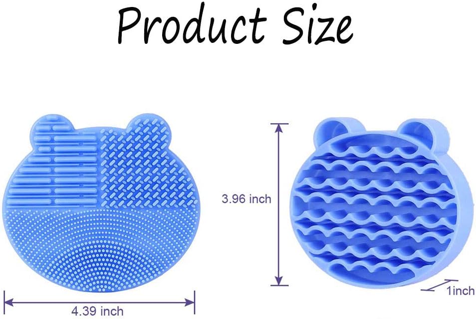 Makeup Brush Cleaning Mat, 2 in 1 Silicone Brush Cleaner Pad with Brushes Drying Holder,Portable Travel Cosmetic Brush Dryer Pad Washing Tool, Blue - Image 6