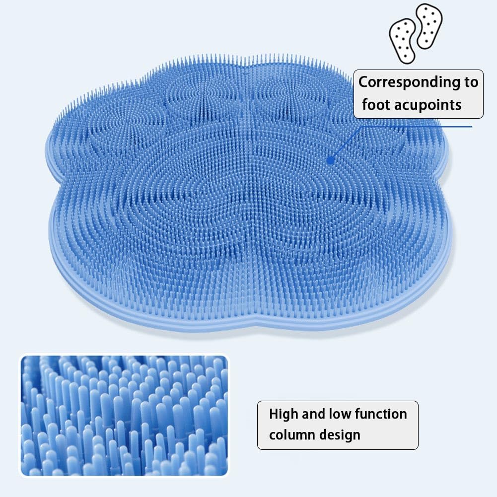 Shower Foot Scrubber Mat, Back Washer Exfoliating Bath Wash Pad, Wall Mounted Slip Suction Cups for Use in Cleaner Men and Women - Image 5
