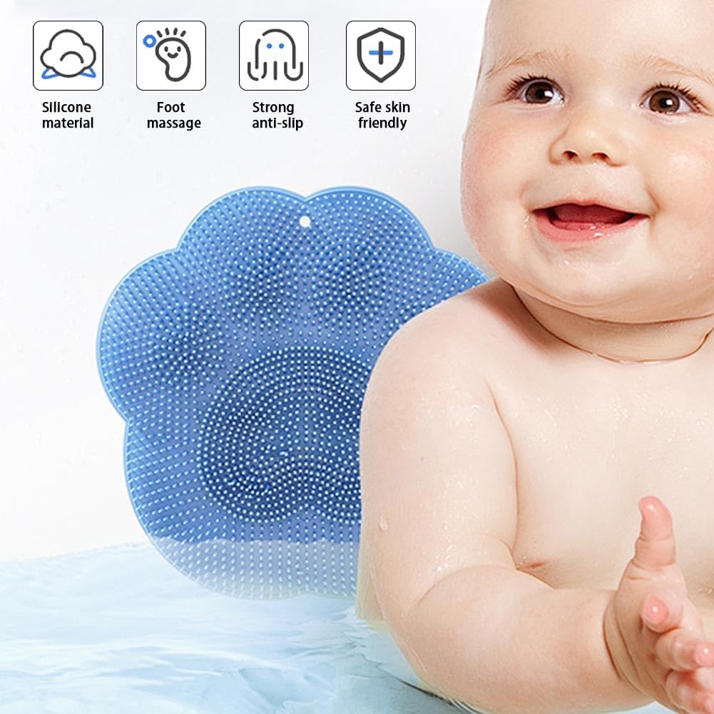 Shower Foot Scrubber Mat, Back Washer Exfoliating Bath Wash Pad, Wall Mounted Slip Suction Cups for Use in Cleaner Men and Women - Image 6