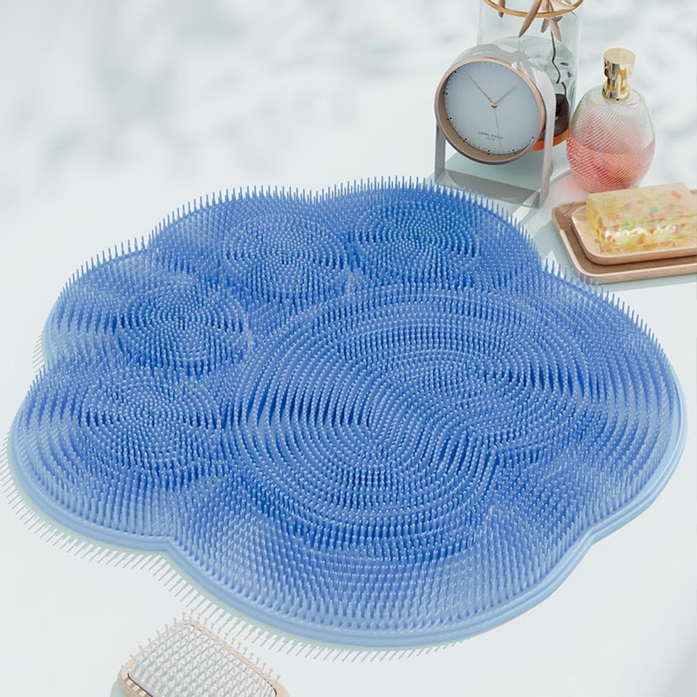 Shower Foot Scrubber Mat, Back Washer Exfoliating Bath Wash Pad, Wall Mounted Slip Suction Cups for Use in Cleaner Men and Women - Image 7