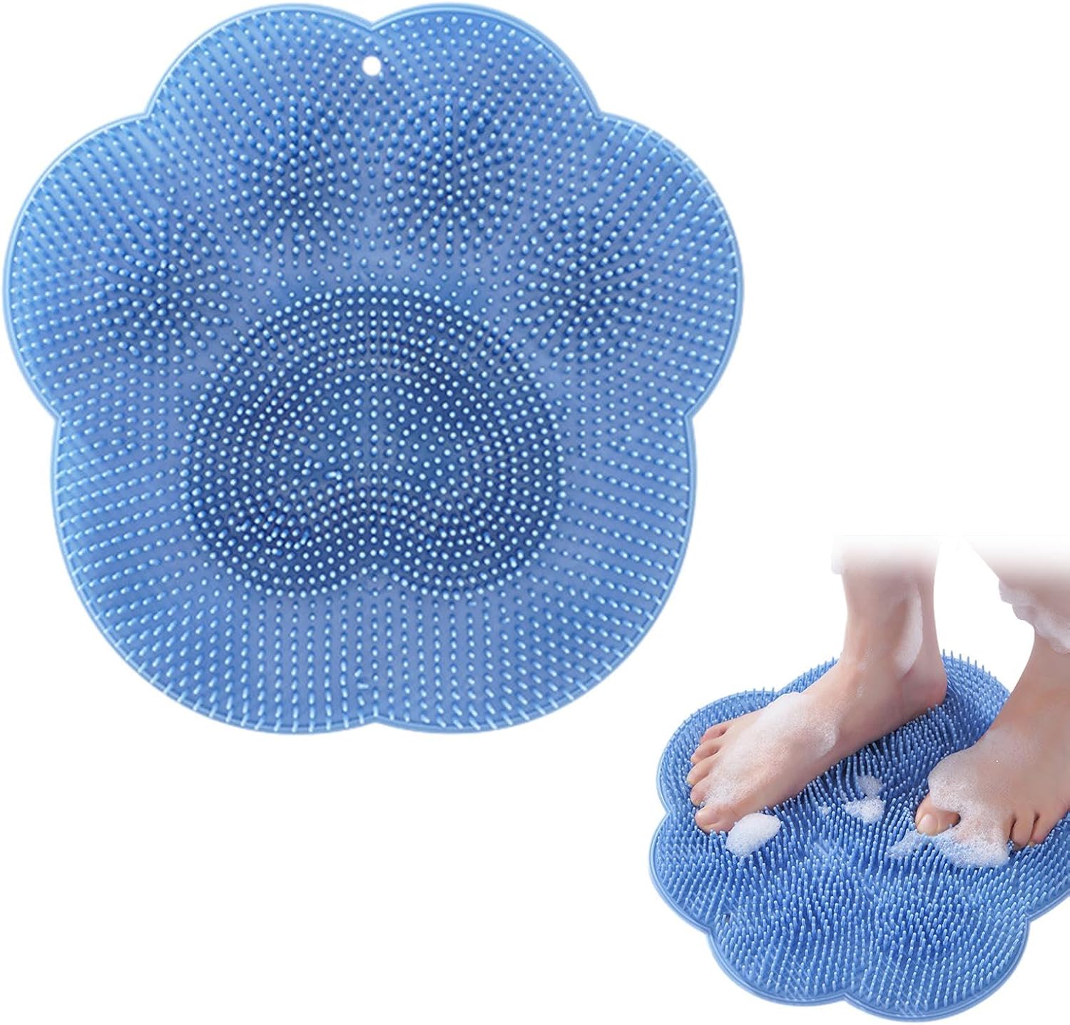Shower Foot Scrubber Mat, Back Washer Exfoliating Bath Wash Pad, Wall Mounted Slip Suction Cups for Use in Cleaner Men and Women - Image 8