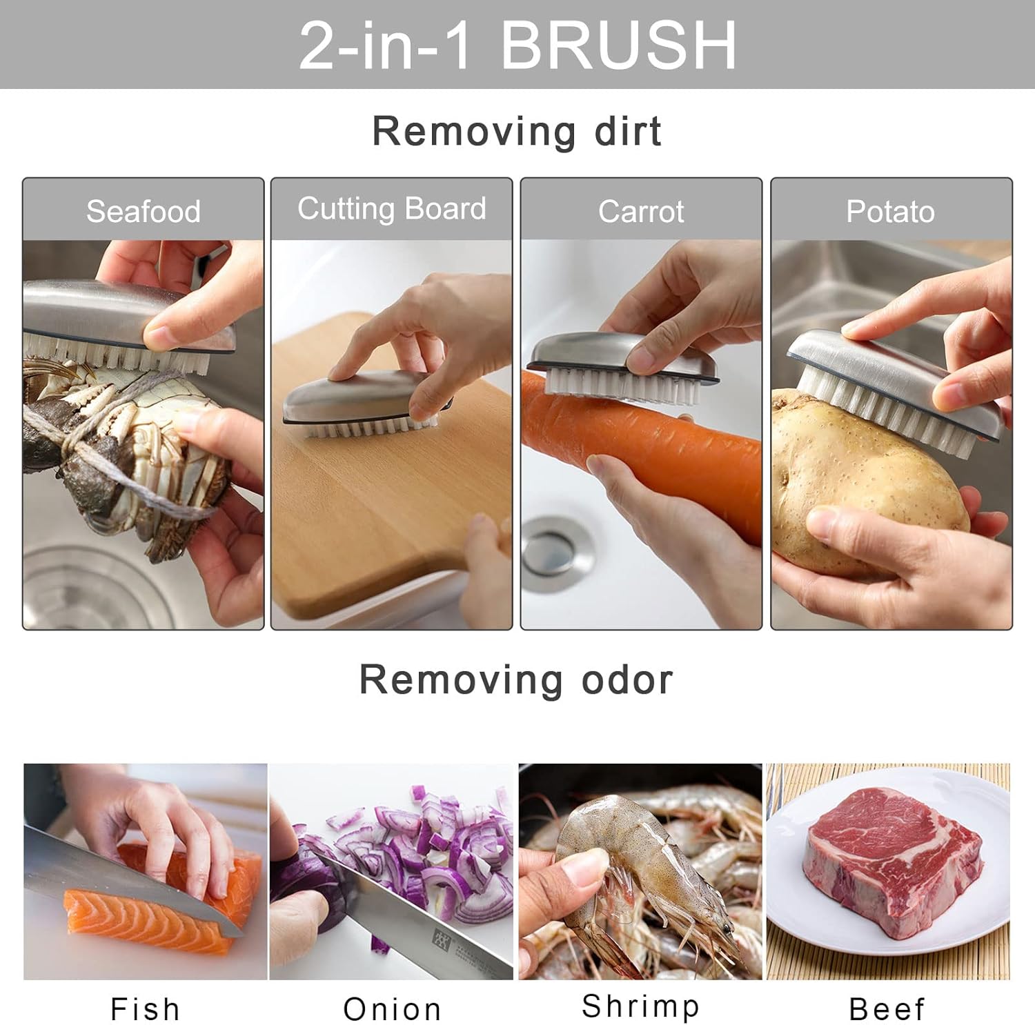 4 Pieces Nail Cleaning Brush,  Stainless Steel Fingernail Hand Scrubbing Brushes for Nails Toes Pedicure Nail Cleaning and Scrubbing - Image 2