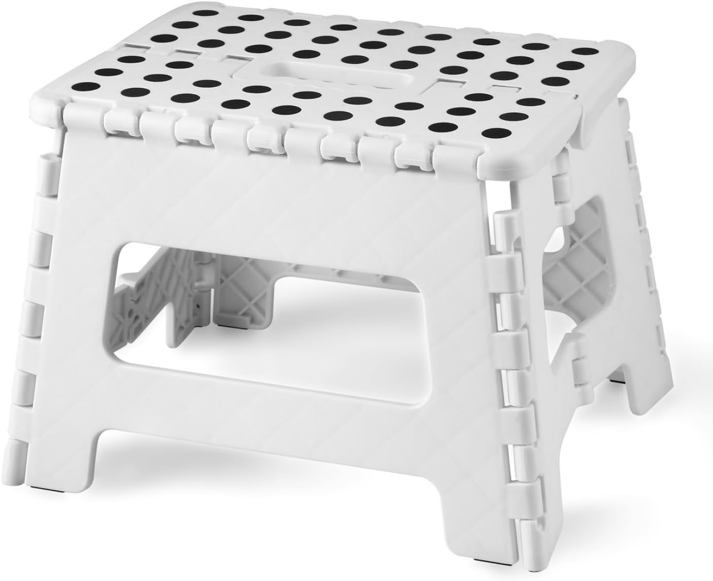 Folding Step Stool, 9 Inch Lightweight Foldable Stool Kids Step Stool for Kitchen Bathroom Home Bedroom, Sturdy Kid Foot Stepping Stool, White - Image 1