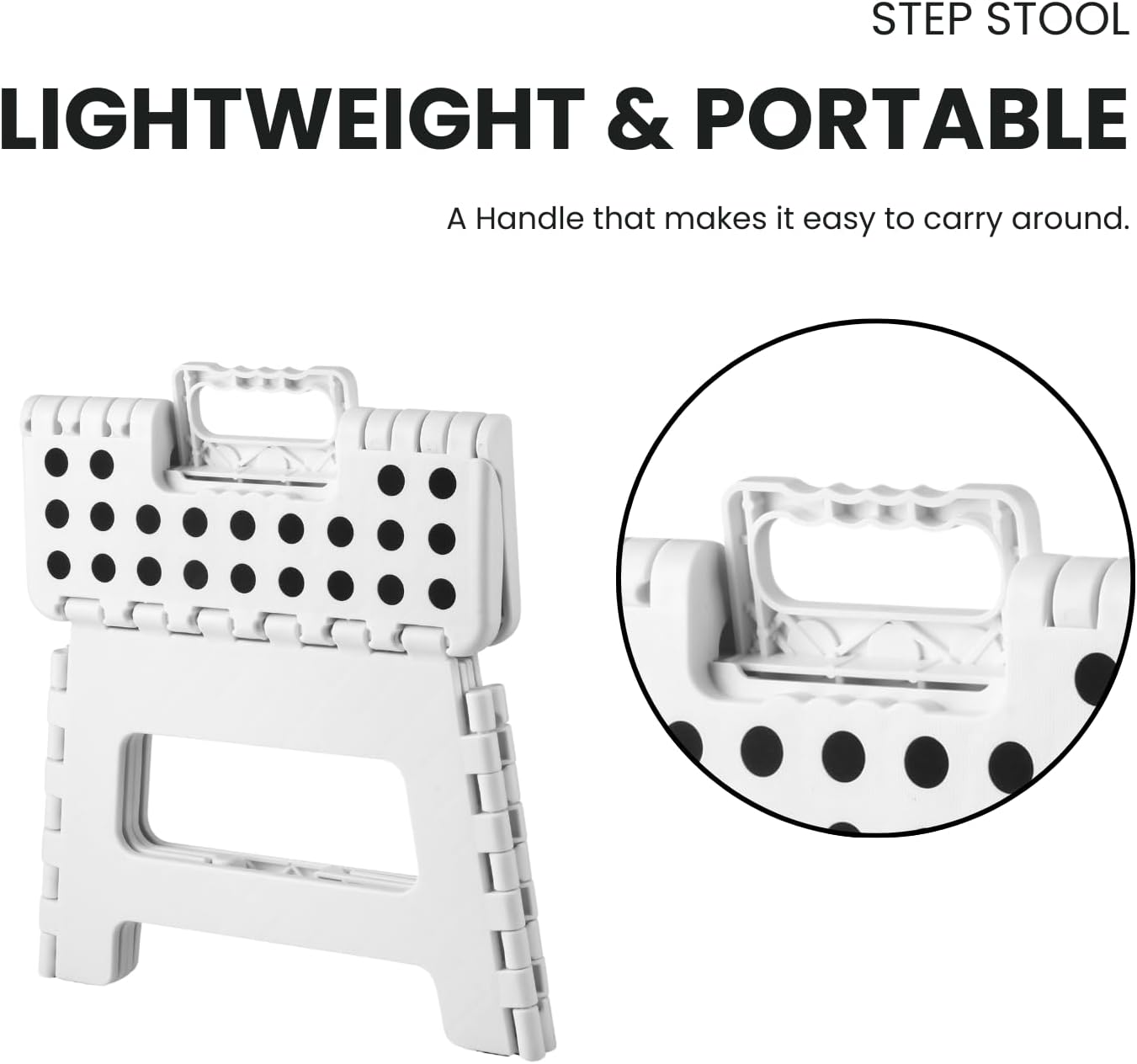 Folding Step Stool, 9 Inch Lightweight Foldable Stool Kids Step Stool for Kitchen Bathroom Home Bedroom, Sturdy Kid Foot Stepping Stool, White - Image 7