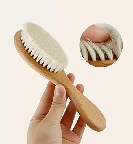 Baby Hair Brush and Comb Set for Newborn| Natural Wooden Hairbrush with Soft Goat Bristles, Pear Wood Comb and Wooden Massage Brush for Infant, Toddler, Kids - Image 4