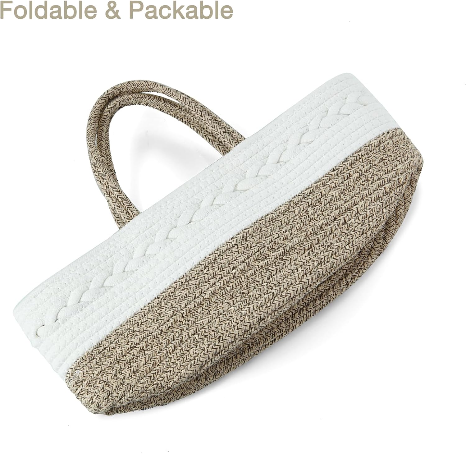 Baby Diaper Caddy Organizer, Portable Nursery Organizers and Storage Baby Basket, Cotton Rope Diaper Organizer for Baby Shower Gifts Newborn Infants - Brown - Image 6