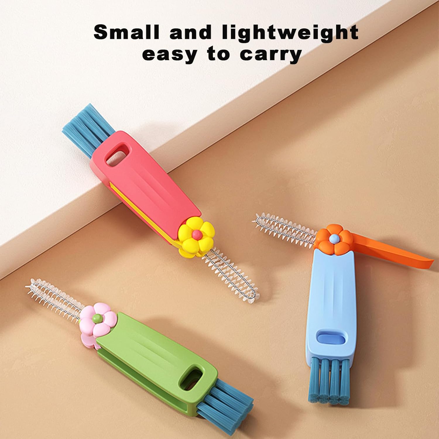 3 Pack 3-in-1 Cup Lid Cleaning Brush Set, Multifunctional Crevice Cleaner Tool for Bottle Gaps, Straw & Sealed Lid, Portable Brush for Food Storage Containers - Image 5