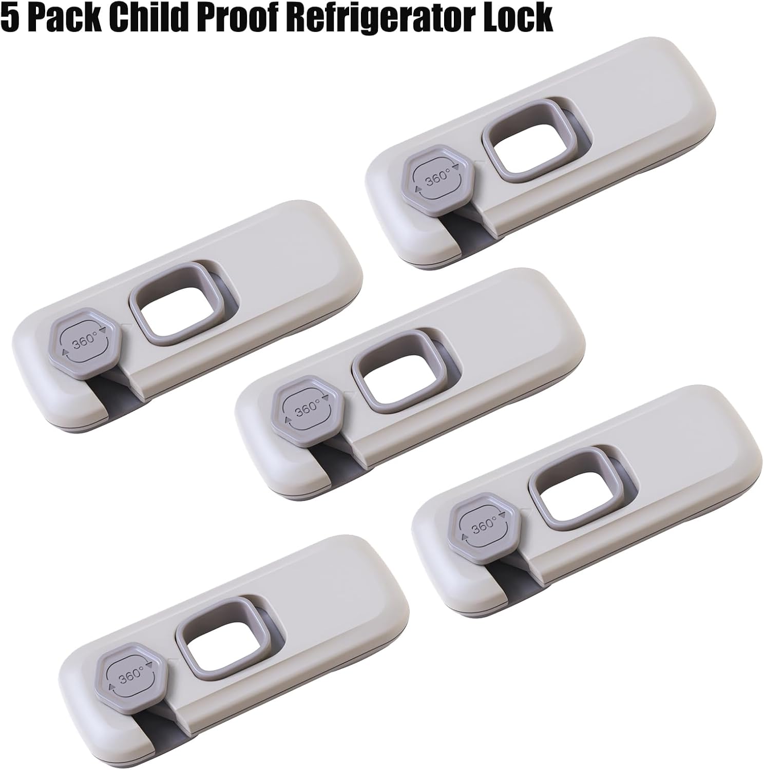 5 Pack Fridge Locks Child Safey, Child Freezer Lock, Baby Fridge Door Latches with Adhesive, Child Locks for Cabinets, Cupboard, Ovens - Image 3
