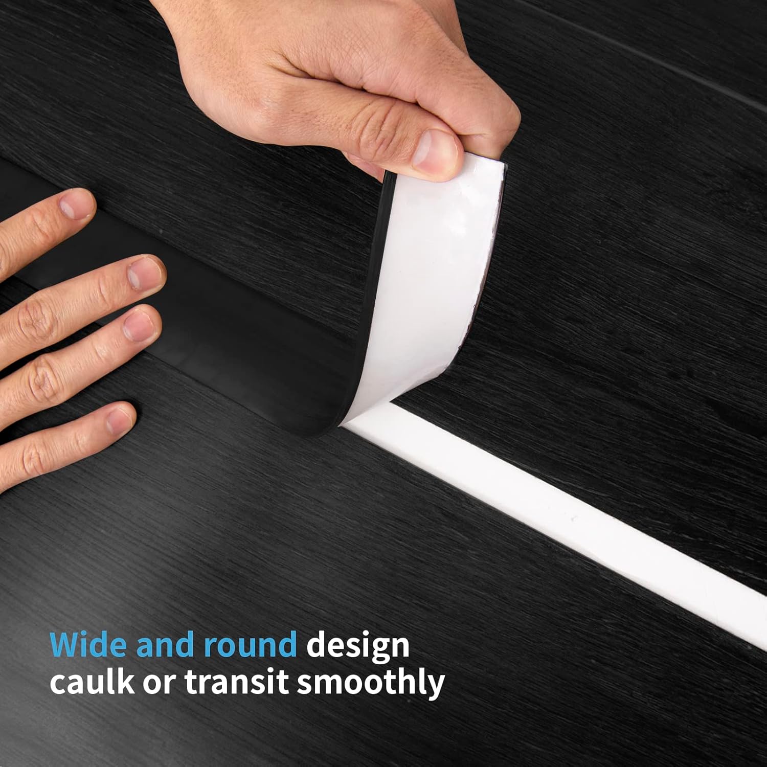 Self Adhesive Vinyl Floor Transition Strip,Laminate Floor Strip Floor Flat Divider Strip for Joining Floor Gaps,Carpet Threshold Transition,Floor Tiles（10 FT, 1.57in, Black） - Image 8