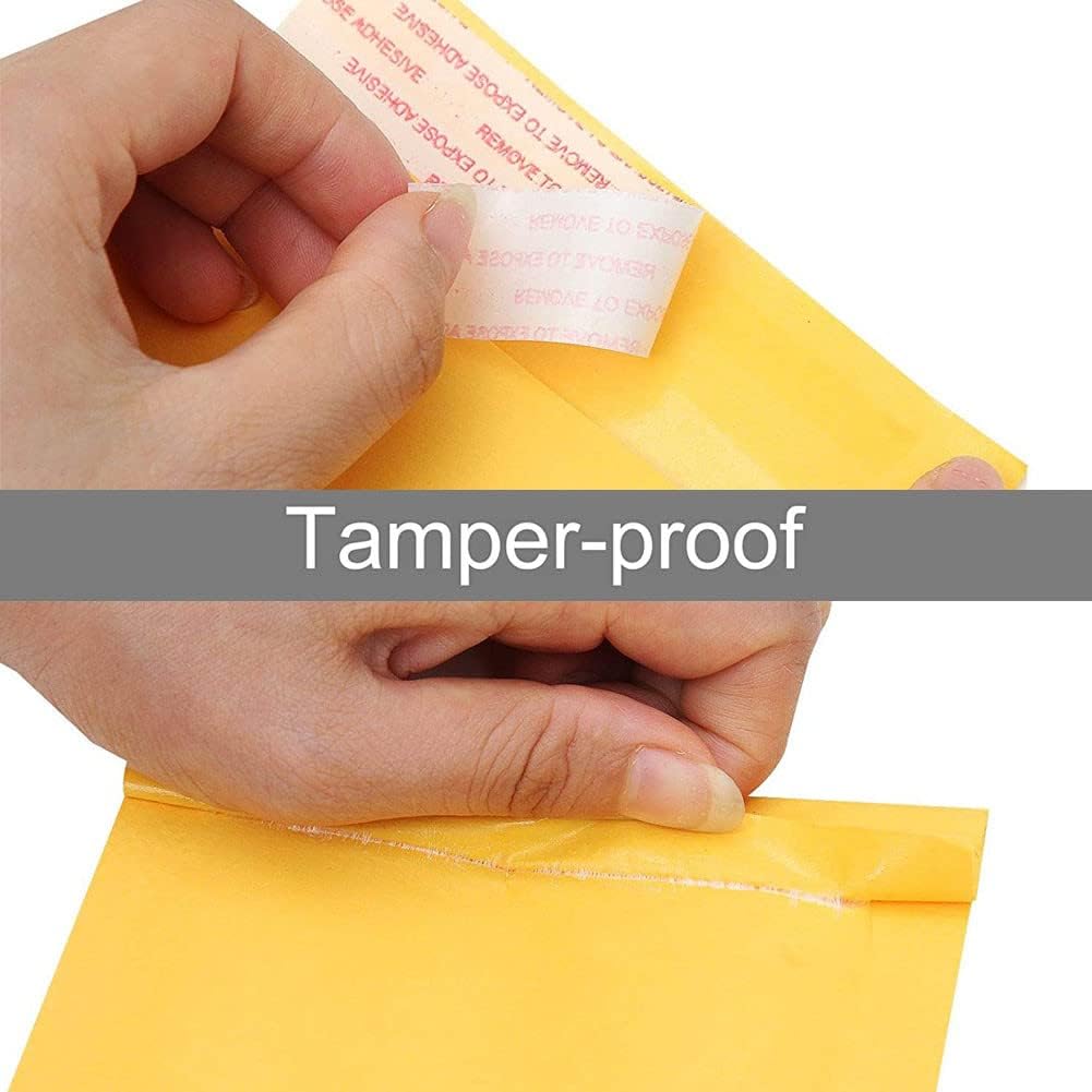Kraft Bubble Mailers 4x8 Inch 50 Pcs,Small Self-Sealing Mail Shipping Bags,Yellow Padded Envelopes #000 - Image 3