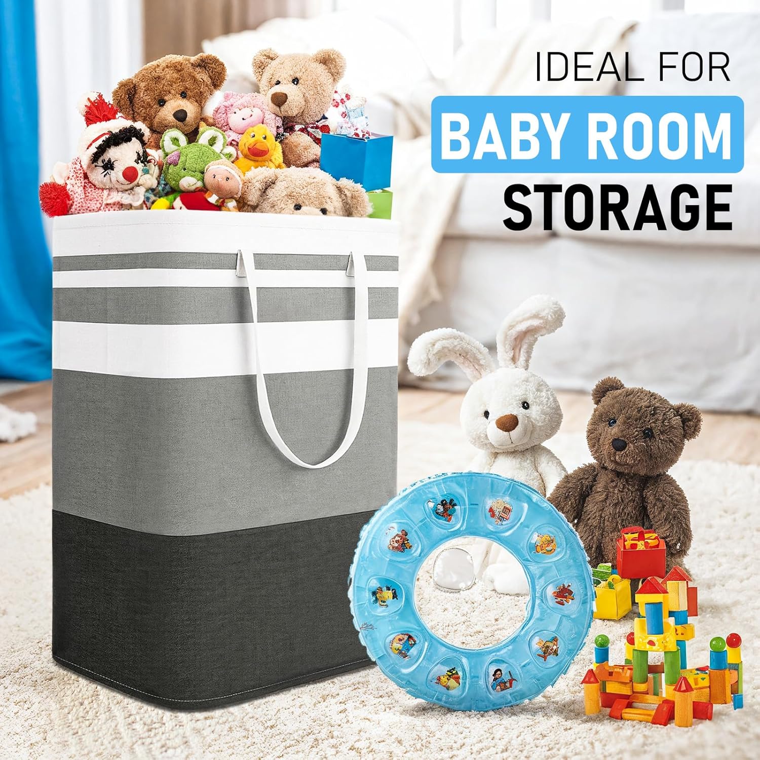 Freestanding Laundry Basket Collapsible Laundry Hamper 2-Pack Large Clothes Storage Bin Foldable Laundry Baskets for Bedroom, Bathroom, Laundry Room - Image 6
