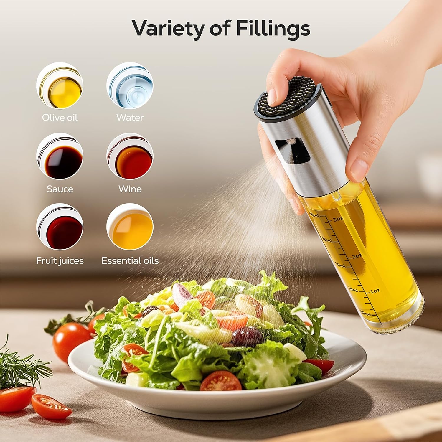 Oil Spray Bottle 2Pcs: Olive Sprayer for Cooking, Olive Oil Dispenser Bottle for Kitchen Gadgets,Food-grade Glass Oil Mister for Air Fryer, Frying, Salad, BBQ (2) - Image 6