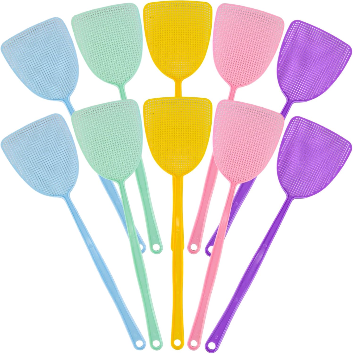 Plastic Fly Swatter, 10 Pack Multi-Color Strong Fly Killer, Manual Pest Control Fly Catcher for Indoor Outdoor Mosquitoes, Flies, Spiders, Insect - Image 1
